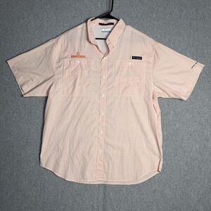 Columbia PFG Tamiami Shirt Mens Large Orange Gatlinburg Vented Omni-Shade Short